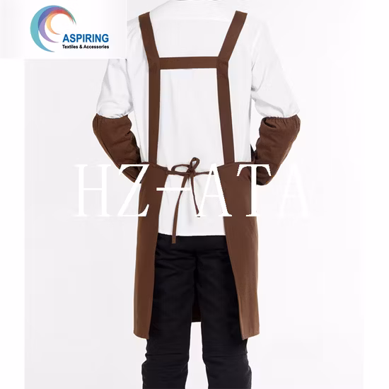 Delantal de cocina de algodón promocional personalizado para delantal de camarero delantal de cocina