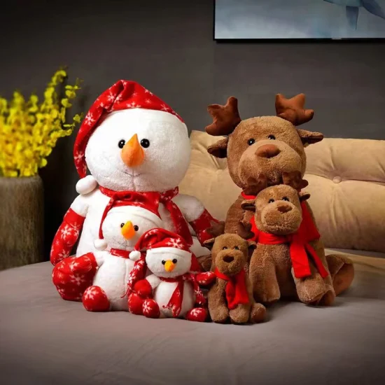 Regalo promocional Oso de Papá Noel, Muñeco de nieve de Navidad, Peluches de renos, Peluches de Navidad